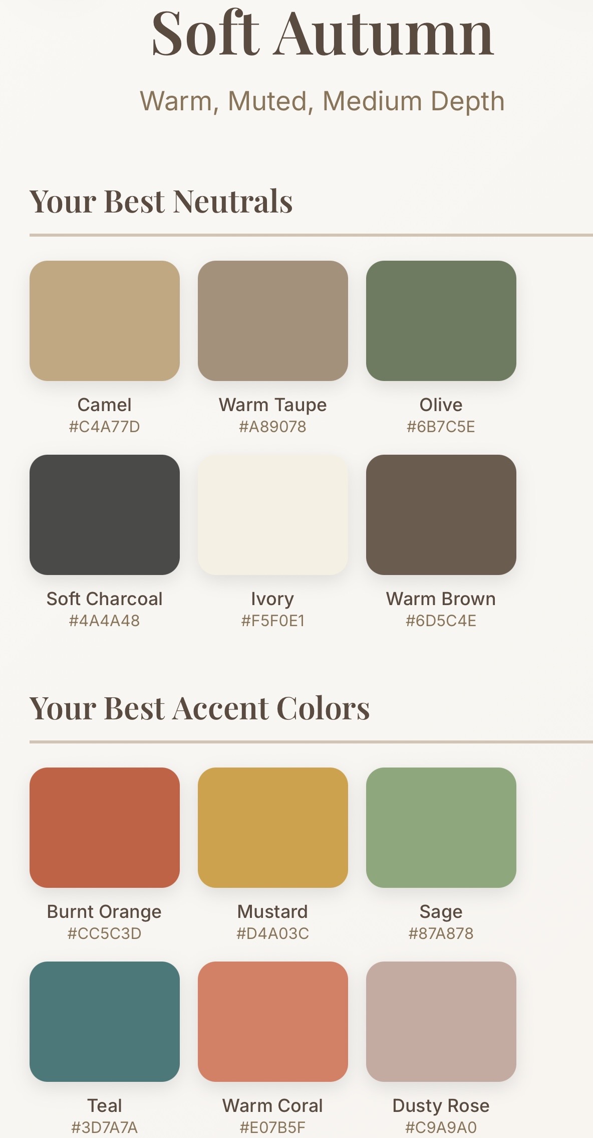 Example of Claude's color analysis result